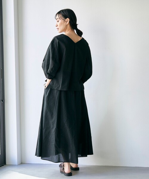 RONEL(ロネル)の「【大草直子さんコラボ】AMARC(アマーク) タックフレアスカート(スカート・レディース・ライトブルー/ブラック/ケリーグリーン・S/M/L)」の5枚目の写真