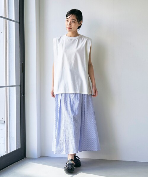 RONEL(ロネル)の「【大草直子さんコラボ】AMARC(アマーク) タックフレアスカート(スカート・レディース・ライトブルー/ブラック/ケリーグリーン・S/M/L)」の6枚目の写真