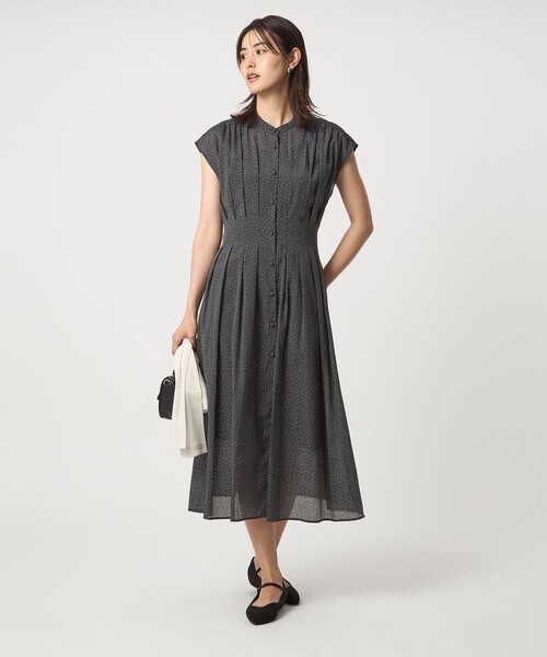 新品【グリーンレーベル】カッセン ウエストタック フレンチスリーブ ワンピース セール】カッセン ウエストタック フレンチスリーブ ワンピース