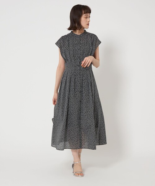 green label relaxing（グリーンレーベルリラクシング）の「カッセン ウエストタック フレンチスリーブ ワンピース（ワンピース・レディース・ライトブルー/ネイビー/その他1/その他2/マスタード・FREE）」の19枚目の写真