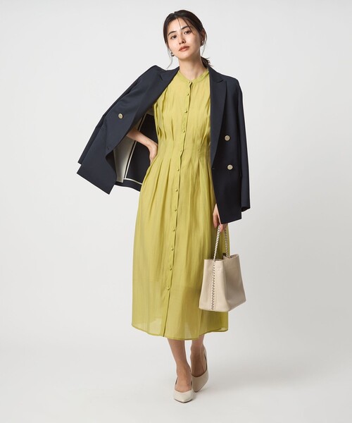 新品【グリーンレーベル】カッセン ウエストタック フレンチスリーブ ワンピース カッセン ウエストタック フレンチスリーブ ワンピース