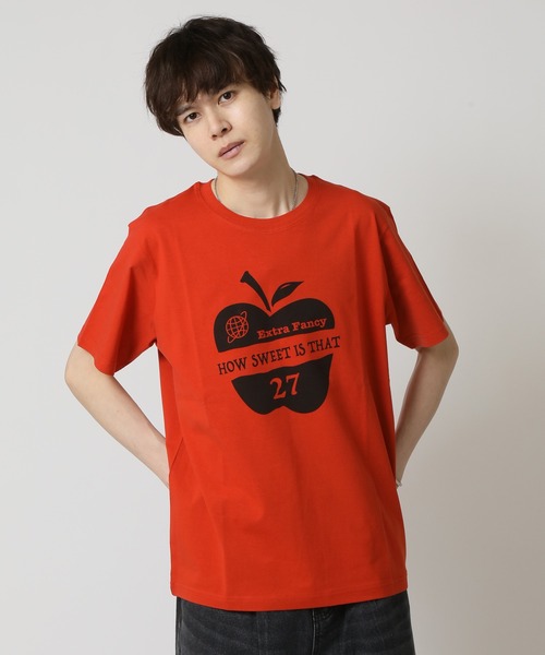 ダブレット 半袖Tシャツ 赤 M トマト風 カットソー 遊び ユニーク おでかけ ダブレット doublet Villain Cover Print T-Shirt （Red