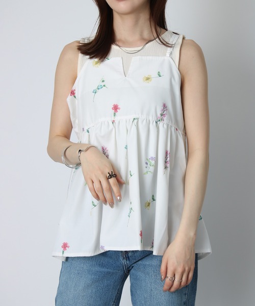 フラワープリント キャミソール セール】【セットアップ対応】フラワープリントキャミソール / 花柄
