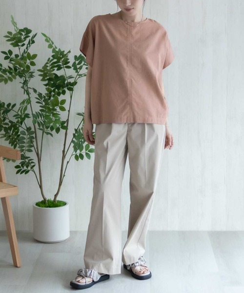 HusHusH(ハッシュアッシュ)の「HusHusH 麻混プルオーバー(シャツ/ブラウス・レディース・グレイッシュベージュ/ブラック/コーラルピンク・M/L)」の9枚目の写真