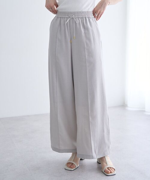 YECCA VECCA(イェッカヴェッカ)の「サラサライージーワイドパンツ(その他パンツ・レディース・ライトグレー/イエロー/ストライプ/チャコールグレー・S/M)」の3枚目の写真