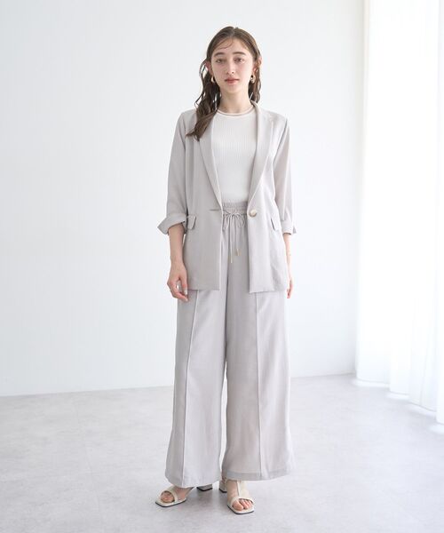 YECCA VECCA(イェッカヴェッカ)の「サラサライージーワイドパンツ(その他パンツ・レディース・ライトグレー/イエロー/ストライプ/チャコールグレー・S/M)」の11枚目の写真