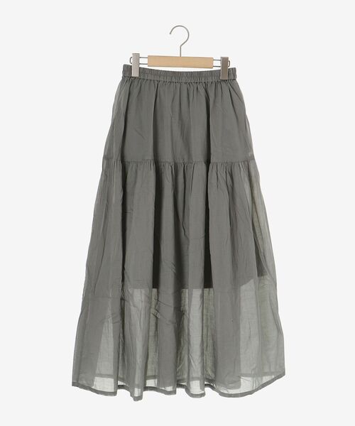le.coeur blanc（ルクールブラン）の「《WEB限定アイテム》ローンギャザーティアードスカート（スカート・レディース・ブラック/グレー/カーキオリーブ/オフホワイト・38）」の5枚目の写真
