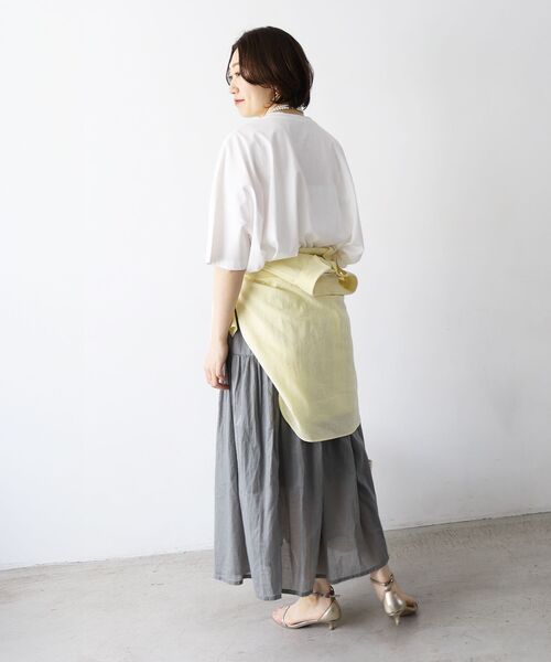 le.coeur blanc（ルクールブラン）の「《WEB限定アイテム》ローンギャザーティアードスカート（スカート・レディース・ブラック/グレー/カーキオリーブ/オフホワイト・38）」の12枚目の写真