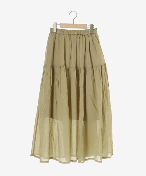 le.coeur blanc（ルクールブラン）の「《WEB限定アイテム》ローンギャザーティアードスカート（スカート・レディース・ブラック/グレー/カーキオリーブ/オフホワイト・38）」の15枚目の写真