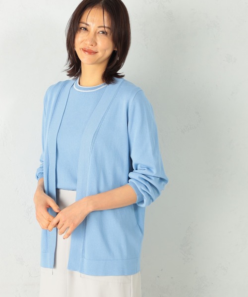 GALLORIA（ギャローリア）の「ＵＶカット　ミドル丈トッパーカーディガン（カーディガン/ボレロ・レディース・サックスブルー/ネイビー/ライトグレー・L/LL/S/M）」の3枚目の写真
