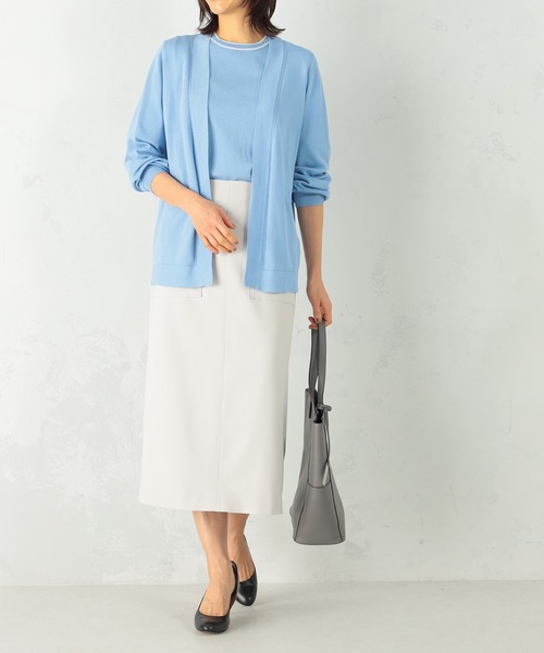 GALLORIA（ギャローリア）の「ＵＶカット　ミドル丈トッパーカーディガン（カーディガン/ボレロ・レディース・サックスブルー/ネイビー/ライトグレー・L/LL/S/M）」の15枚目の写真