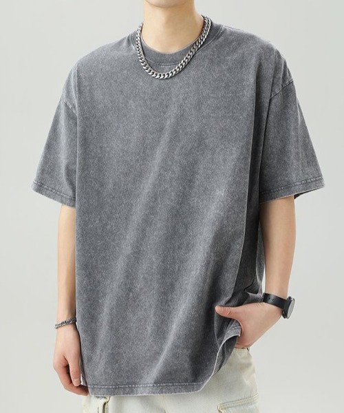 GEMEDA(ジェメダ)の「オーバーサイズ半袖TEE(Tシャツ/カットソー・メンズ・グレー/ブラック/ブラウン・M)」の2枚目の写真