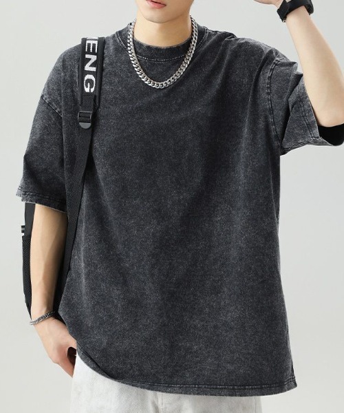 GEMEDA(ジェメダ)の「オーバーサイズ半袖TEE(Tシャツ/カットソー・メンズ・グレー/ブラック/ブラウン・M)」の1枚目の写真
