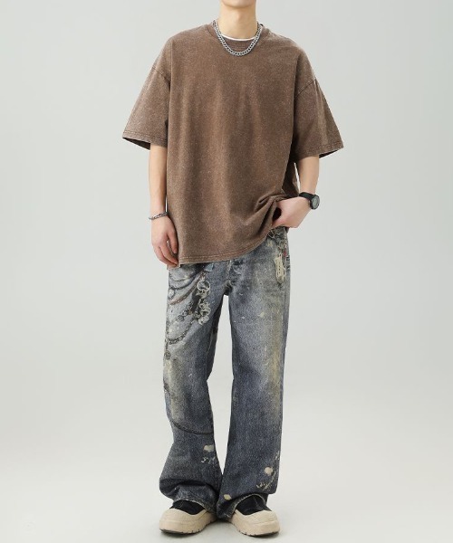 GEMEDA(ジェメダ)の「オーバーサイズ半袖TEE(Tシャツ/カットソー・メンズ・グレー/ブラック/ブラウン・M)」の10枚目の写真
