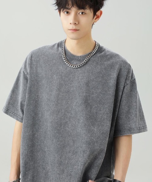 GEMEDA(ジェメダ)の「オーバーサイズ半袖TEE(Tシャツ/カットソー・メンズ・グレー/ブラック/ブラウン・M)」の9枚目の写真