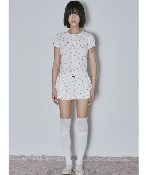 NIIER NOR(ニアノア)の「A'GEM/9 × .kom 『NIIER NOR/ニーアノア』STRAWBERRY SKIRT SHORTS/ストロベリースカートショーツ(その他パンツ・レディース・アイボリー・FREE)」の5枚目の写真