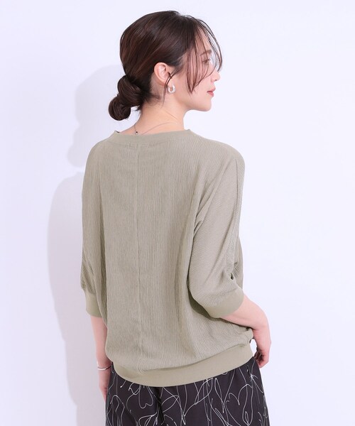 SHOO・LA・RUE（シューラルー）の「ゆるシルエットが心地よい リブドルマントップス（Tシャツ/カットソー・レディース・アイボリー/イエロー系その他/ブラウン系/ライトオレンジ系/チャコールグレー・01/02/03/04）」の9枚目の写真