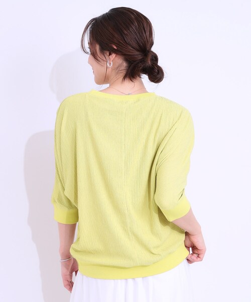 SHOO・LA・RUE（シューラルー）の「ゆるシルエットが心地よい リブドルマントップス（Tシャツ/カットソー・レディース・アイボリー/イエロー系その他/ブラウン系/ライトオレンジ系/チャコールグレー・01/02/03/04）」の17枚目の写真