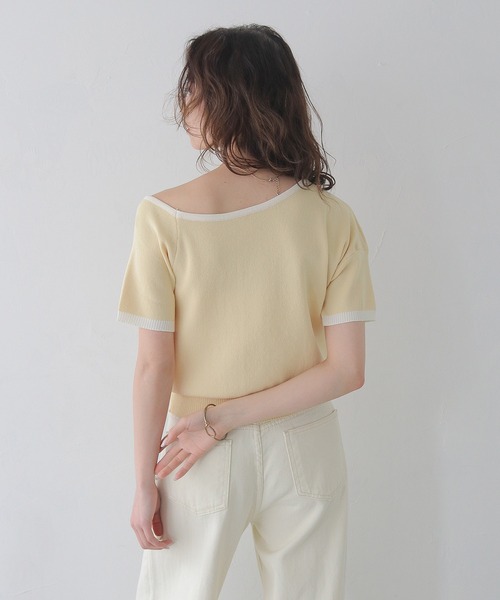 CLEIO(クレイオ)の「【CLEIO】バイカラーワンショルサマーニット BICOLOR ONE-SHOULDER SUMMER KNIT/737-13675(ニット/セーター・レディース・ホワイト/ブラック/ホワイト×ブルー/レモンイエロー・FREE)」の16枚目の写真