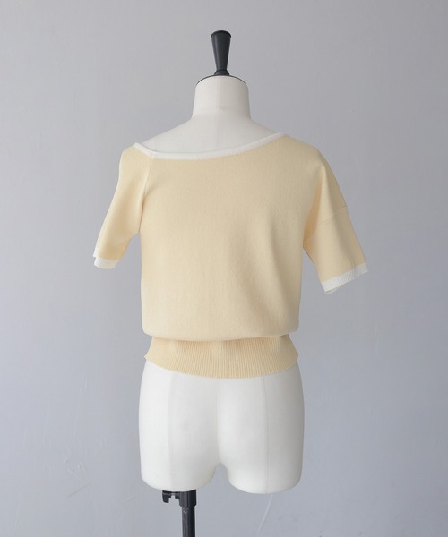CLEIO(クレイオ)の「【CLEIO】バイカラーワンショルサマーニット BICOLOR ONE-SHOULDER SUMMER KNIT/737-13675(ニット/セーター・レディース・ホワイト/ブラック/ホワイト×ブルー/レモンイエロー・FREE)」の8枚目の写真
