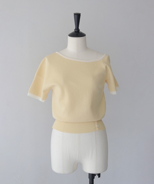 CLEIO(クレイオ)の「【CLEIO】バイカラーワンショルサマーニット BICOLOR ONE-SHOULDER SUMMER KNIT/737-13675(ニット/セーター・レディース・ホワイト/ブラック/ホワイト×ブルー/レモンイエロー・FREE)」の11枚目の写真