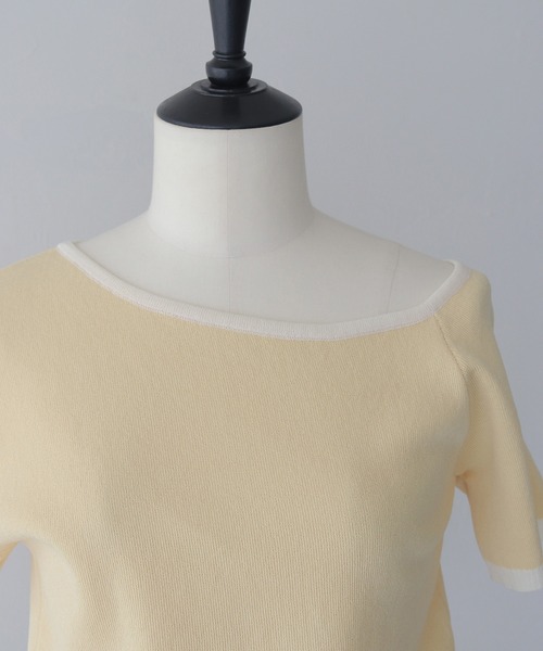 CLEIO(クレイオ)の「【CLEIO】バイカラーワンショルサマーニット BICOLOR ONE-SHOULDER SUMMER KNIT/737-13675(ニット/セーター・レディース・ホワイト/ブラック/ホワイト×ブルー/レモンイエロー・FREE)」の10枚目の写真