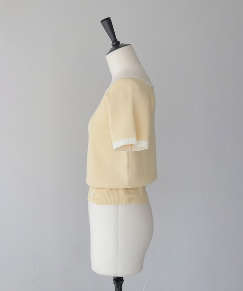 CLEIO(クレイオ)の「【CLEIO】バイカラーワンショルサマーニット BICOLOR ONE-SHOULDER SUMMER KNIT/737-13675(ニット/セーター・レディース・ホワイト/ブラック/ホワイト×ブルー/レモンイエロー・FREE)」の9枚目の写真