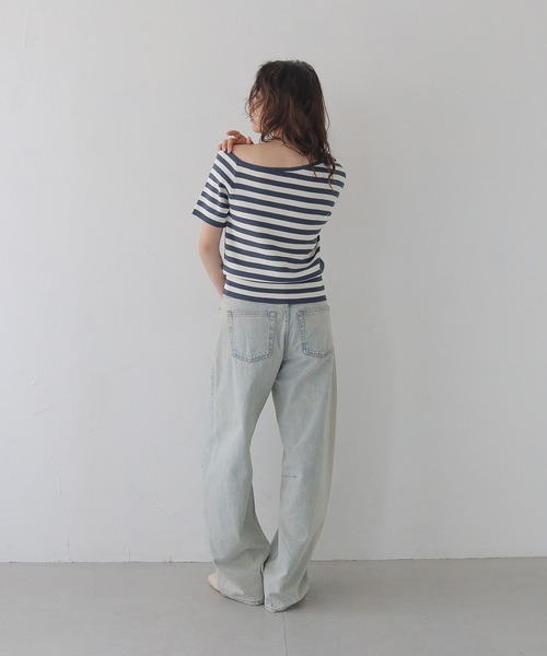 CLEIO(クレイオ)の「【CLEIO】バイカラーワンショルサマーニット BICOLOR ONE-SHOULDER SUMMER KNIT/737-13675(ニット/セーター・レディース・ホワイト/ブラック/ホワイト×ブルー/レモンイエロー・FREE)」の22枚目の写真