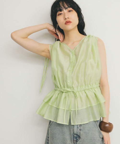 シアートップス ニュアンス柄シアーオフショルトップス[dk1271] | レディース
