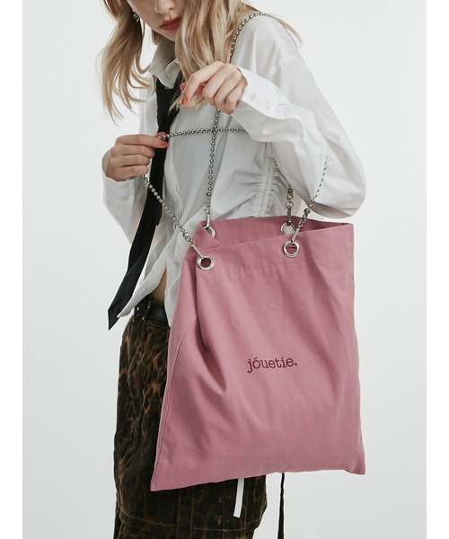 jouetie（ジュエティ）の「【再入荷】jouetieチェーントートバッグ A4サイズ（トートバッグ・レディース・アイボリー/ブラック/カーキ/ブルー/ピンク/ブラウン/その他1/その他2・FREE）」の6枚目の写真
