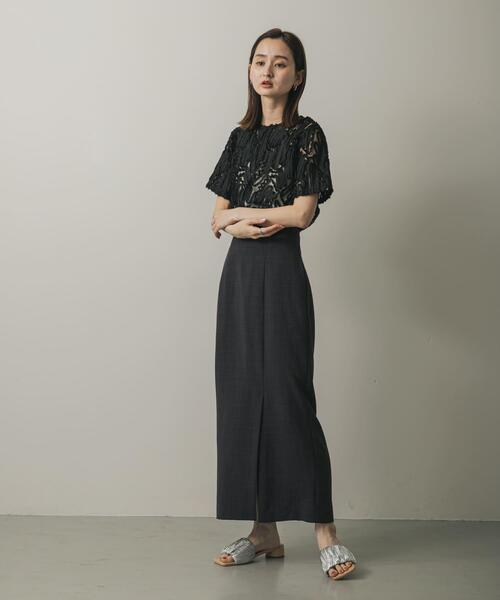 SENSE OF PLACE by URBAN RESEARCH（センスオブプレイスバイアーバンリサーチ）の「コードシシュウトップ(半袖)（シャツ/ブラウス・レディース・ベージュ/ブラック/アイボリー・ONE）」の6枚目の写真