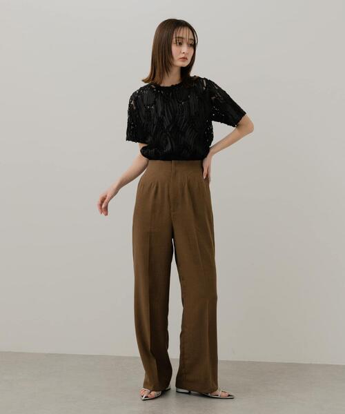 SENSE OF PLACE by URBAN RESEARCH（センスオブプレイスバイアーバンリサーチ）の「コードシシュウトップ(半袖)（シャツ/ブラウス・レディース・ベージュ/ブラック/アイボリー・ONE）」の8枚目の写真