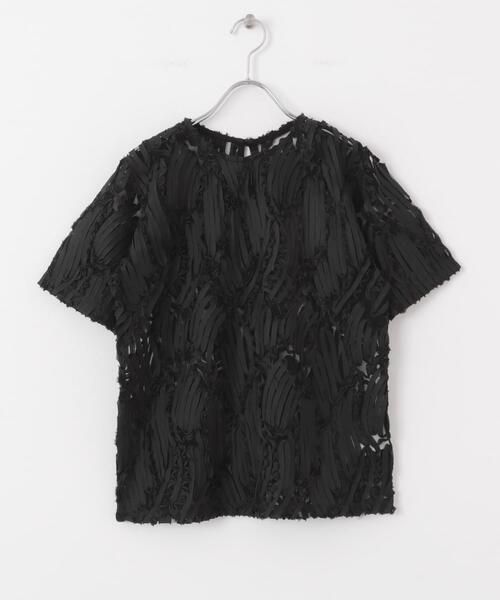 SENSE OF PLACE by URBAN RESEARCH（センスオブプレイスバイアーバンリサーチ）の「コードシシュウトップ(半袖)（シャツ/ブラウス・レディース・ベージュ/ブラック/アイボリー・ONE）」の9枚目の写真