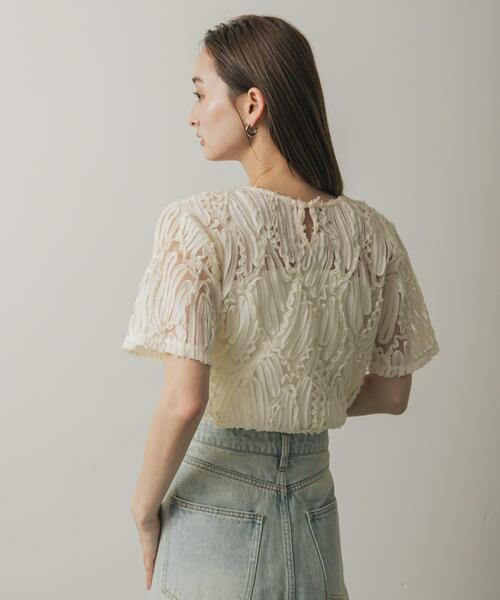 SENSE OF PLACE by URBAN RESEARCH（センスオブプレイスバイアーバンリサーチ）の「コードシシュウトップ(半袖)（シャツ/ブラウス・レディース・ベージュ/ブラック/アイボリー・ONE）」の13枚目の写真