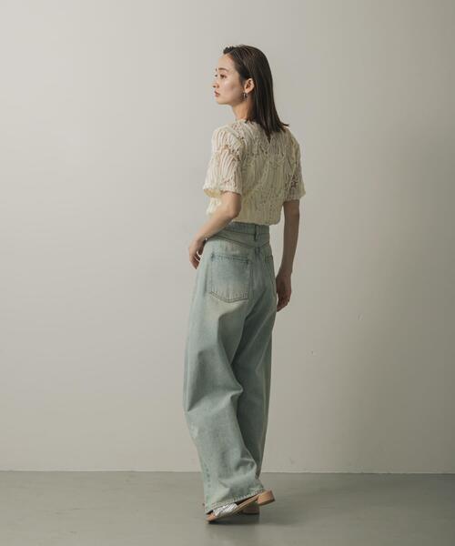 SENSE OF PLACE by URBAN RESEARCH（センスオブプレイスバイアーバンリサーチ）の「コードシシュウトップ(半袖)（シャツ/ブラウス・レディース・ベージュ/ブラック/アイボリー・ONE）」の15枚目の写真