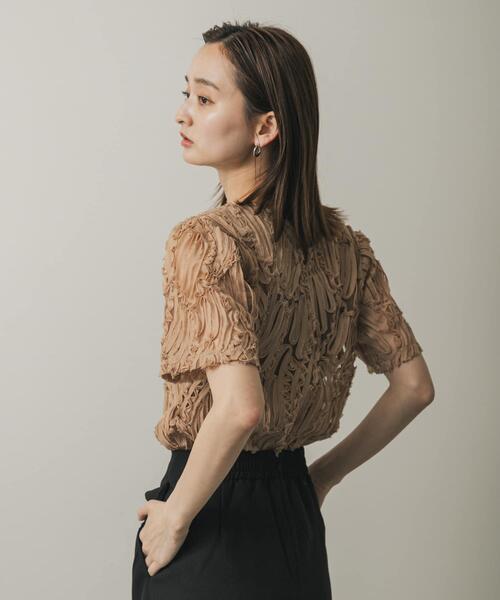 SENSE OF PLACE by URBAN RESEARCH（センスオブプレイスバイアーバンリサーチ）の「コードシシュウトップ(半袖)（シャツ/ブラウス・レディース・ベージュ/ブラック/アイボリー・ONE）」の19枚目の写真