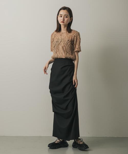 SENSE OF PLACE by URBAN RESEARCH（センスオブプレイスバイアーバンリサーチ）の「コードシシュウトップ(半袖)（シャツ/ブラウス・レディース・ベージュ/ブラック/アイボリー・ONE）」の20枚目の写真