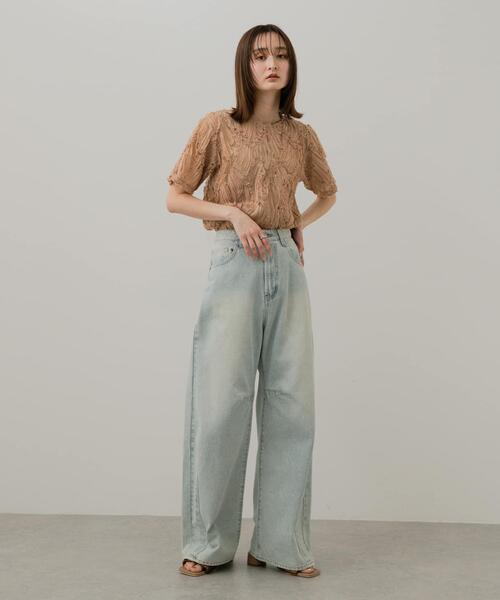 SENSE OF PLACE by URBAN RESEARCH（センスオブプレイスバイアーバンリサーチ）の「コードシシュウトップ(半袖)（シャツ/ブラウス・レディース・ベージュ/ブラック/アイボリー・ONE）」の22枚目の写真