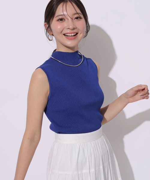 Apuweiser-riche（アプワイザーリッシェ）の「ノースリリブニット（ニット/セーター・レディース・ブラック/ピンクベージュ/ロイヤルブルー/グリーン系その他2/ホワイト/ピンク・2）」の4枚目の写真