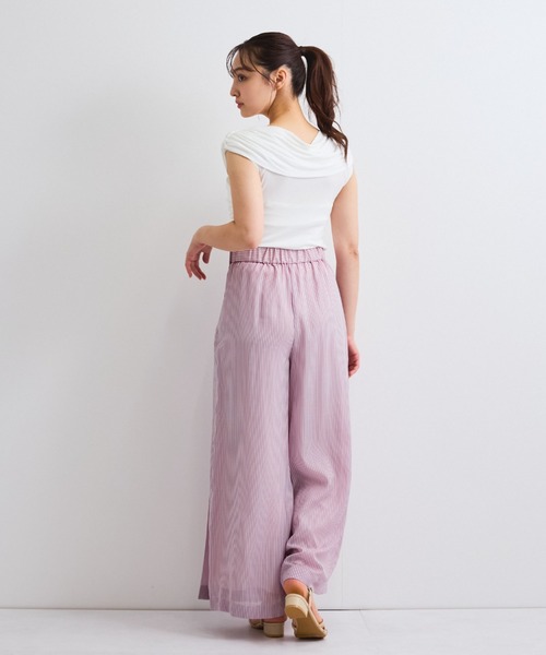 QUEENS COURT（クイーンズコート）の「フロントクロスオフショルカットトップス≪手洗い可能≫（Tシャツ/カットソー・レディース・ブラック/ピンク/オフホワイト・M）」の8枚目の写真