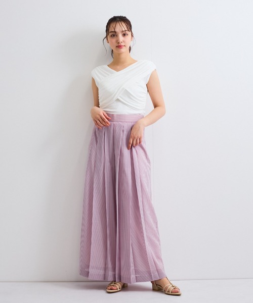 QUEENS COURT（クイーンズコート）の「フロントクロスオフショルカットトップス≪手洗い可能≫（Tシャツ/カットソー・レディース・ブラック/ピンク/オフホワイト・M）」の9枚目の写真