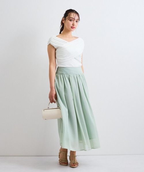 QUEENS COURT（クイーンズコート）の「フロントクロスオフショルカットトップス≪手洗い可能≫（Tシャツ/カットソー・レディース・ブラック/ピンク/オフホワイト・M）」の12枚目の写真