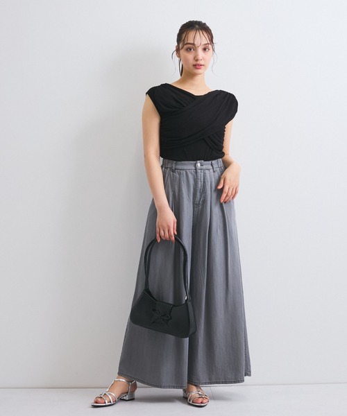 QUEENS COURT（クイーンズコート）の「フロントクロスオフショルカットトップス≪手洗い可能≫（Tシャツ/カットソー・レディース・ブラック/ピンク/オフホワイト・M）」の17枚目の写真