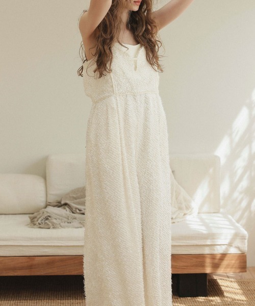 DONOBAN（ドノバン）の「【ANDRESD】shaggy all in one dress［シャギーオールインワンドレス］（ワンピース・レディース・ブラック/アイボリー・S/M/L）」の7枚目の写真