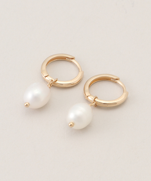 NOUVEL AMOUR/ヌーベルアムール】HOOPS PEARL(PAIR)：ピアス（両