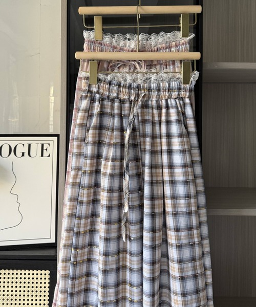 GEMEDA（ジェメダ）の「レースウエストチェック柄ルーズパンツ（その他パンツ・レディース・ピンクベージュ/ベージュ・M）」の19枚目の写真