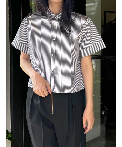 TELOPLAN ダークグレー クロップド丈 半袖シャツ セール】フォトプリントクロップド丈Tee / 半袖Teeシャツ（T