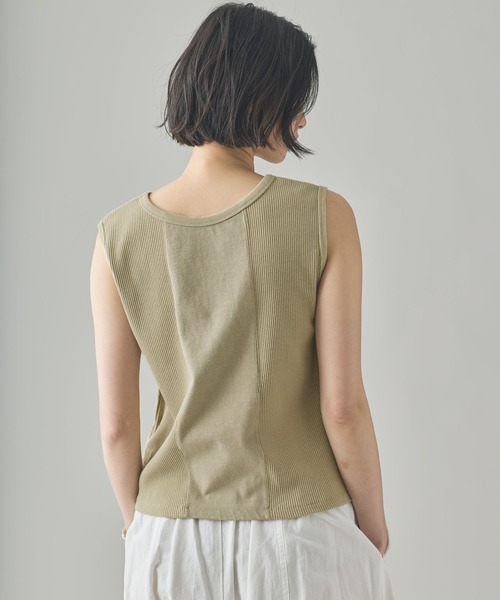 Curensology（カレンソロジー）の「Curensology(カレンソロジー)/＜&RC＞フェードコンビノースリーブプルオーバー（Tシャツ/カットソー・レディース・グレー/ベージュ・FREE）」の4枚目の写真