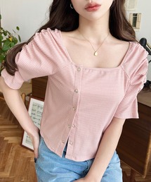 レイジブルー【M】長袖 Vネック Tシャツ カットソー ピンク ボーダー 楽天市場】Tシャツ レディース 秋 春 シャツ 長袖 ボーダー柄