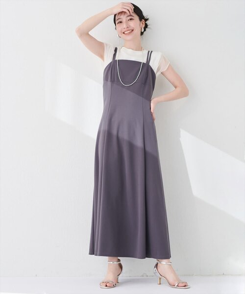 natural couture(ナチュラルクチュール)の「カットジョーゼットキャミワンピース(ワンピース・レディース・グレー/ブラック/ドット/グレイッシュベージュ/チェック/その他2・FREE)」の15枚目の写真